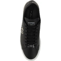 Black Leather Low Top Sneakers