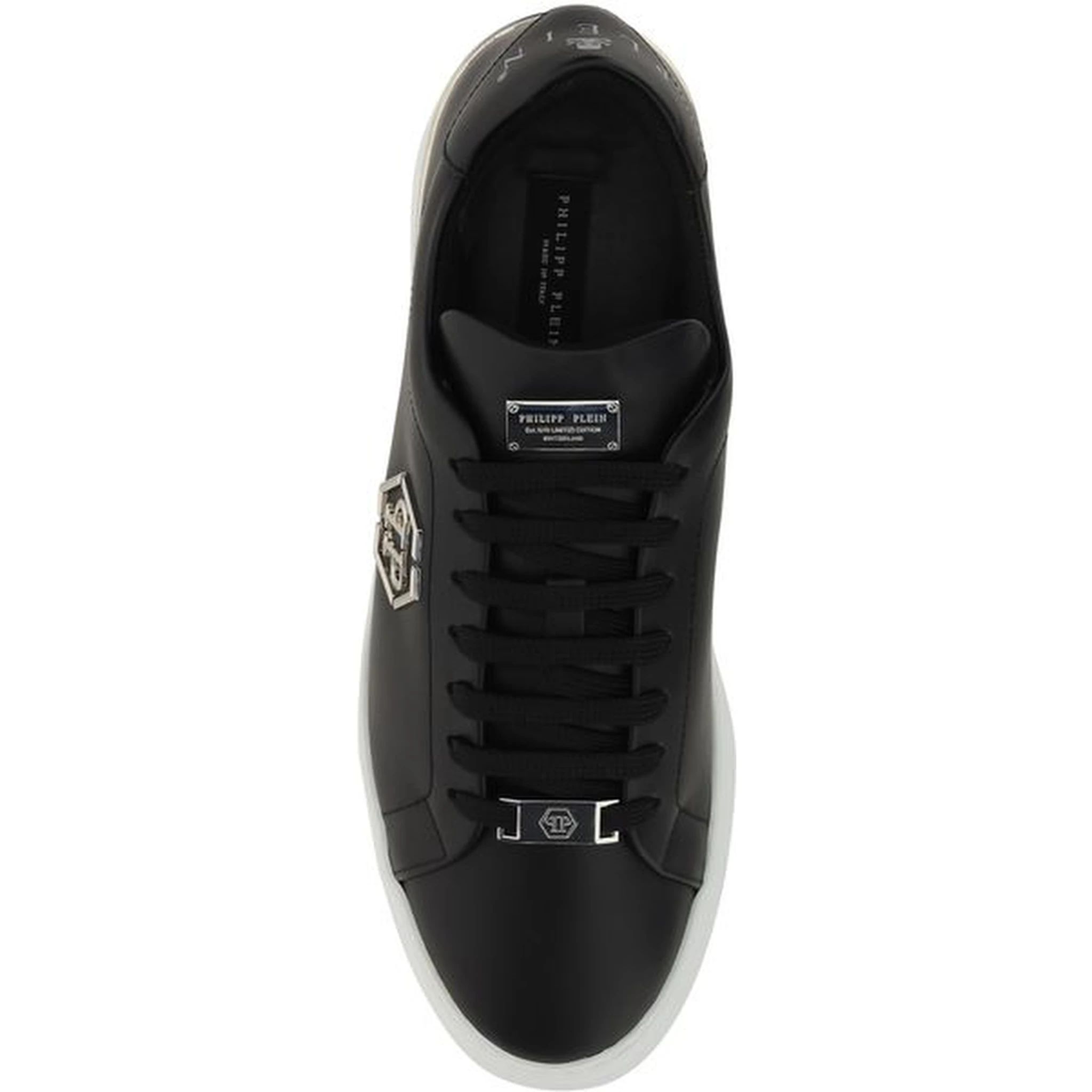 Black Leather Low Top Sneakers