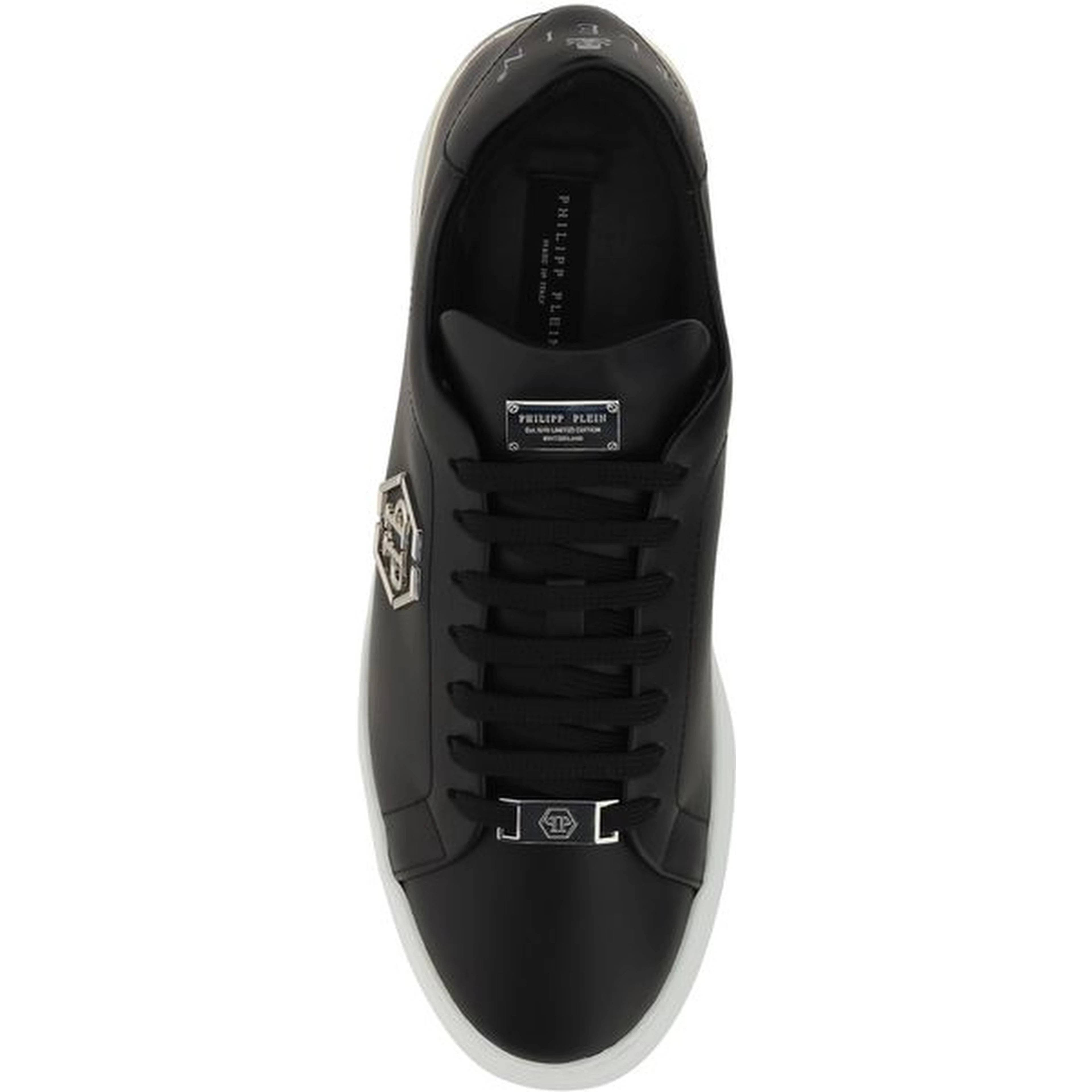 Black Leather Low Top Sneakers