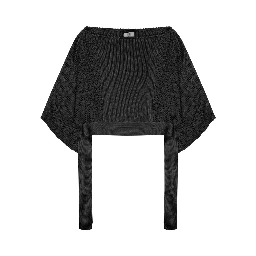 mesh knitted poncho sweater