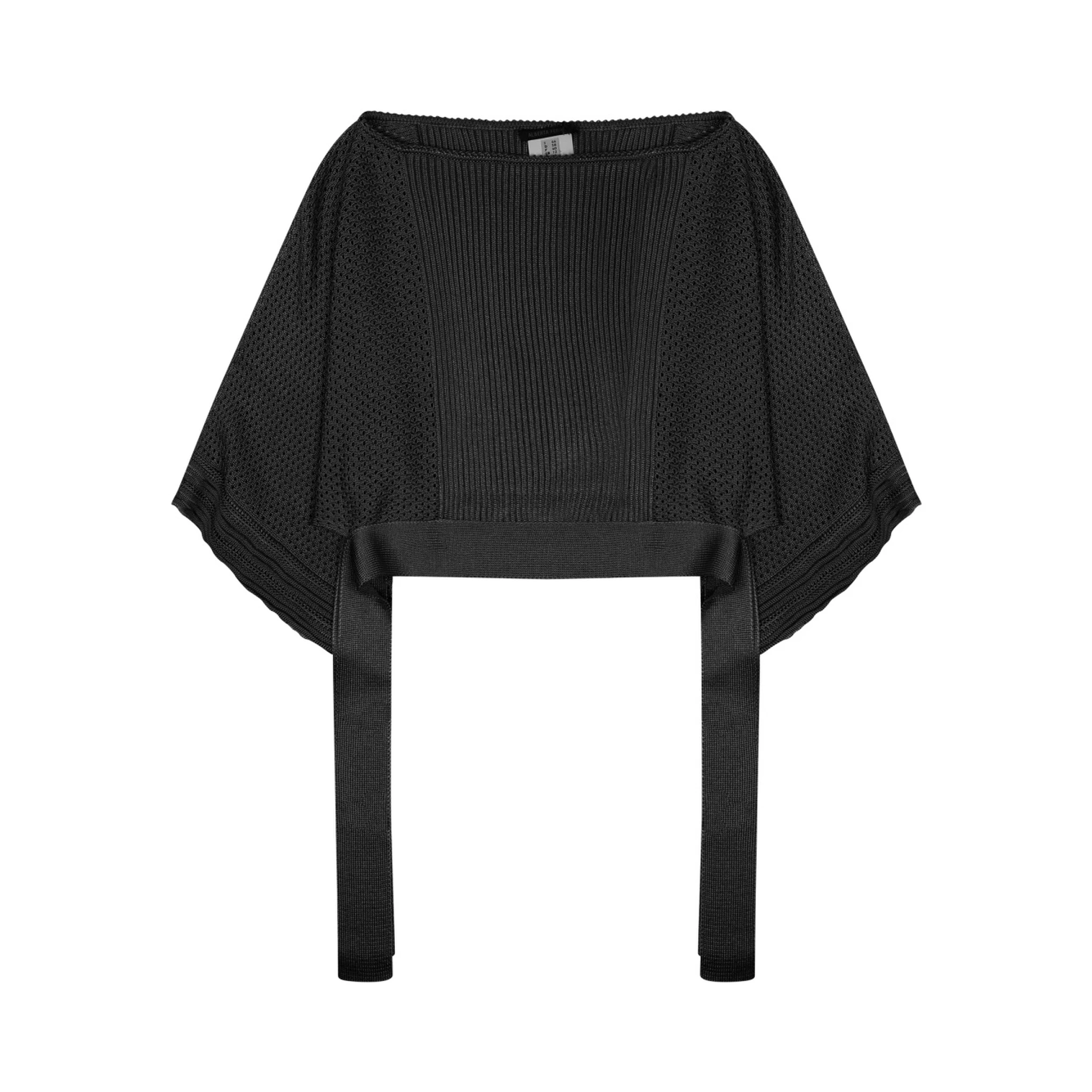 mesh knitted poncho sweater