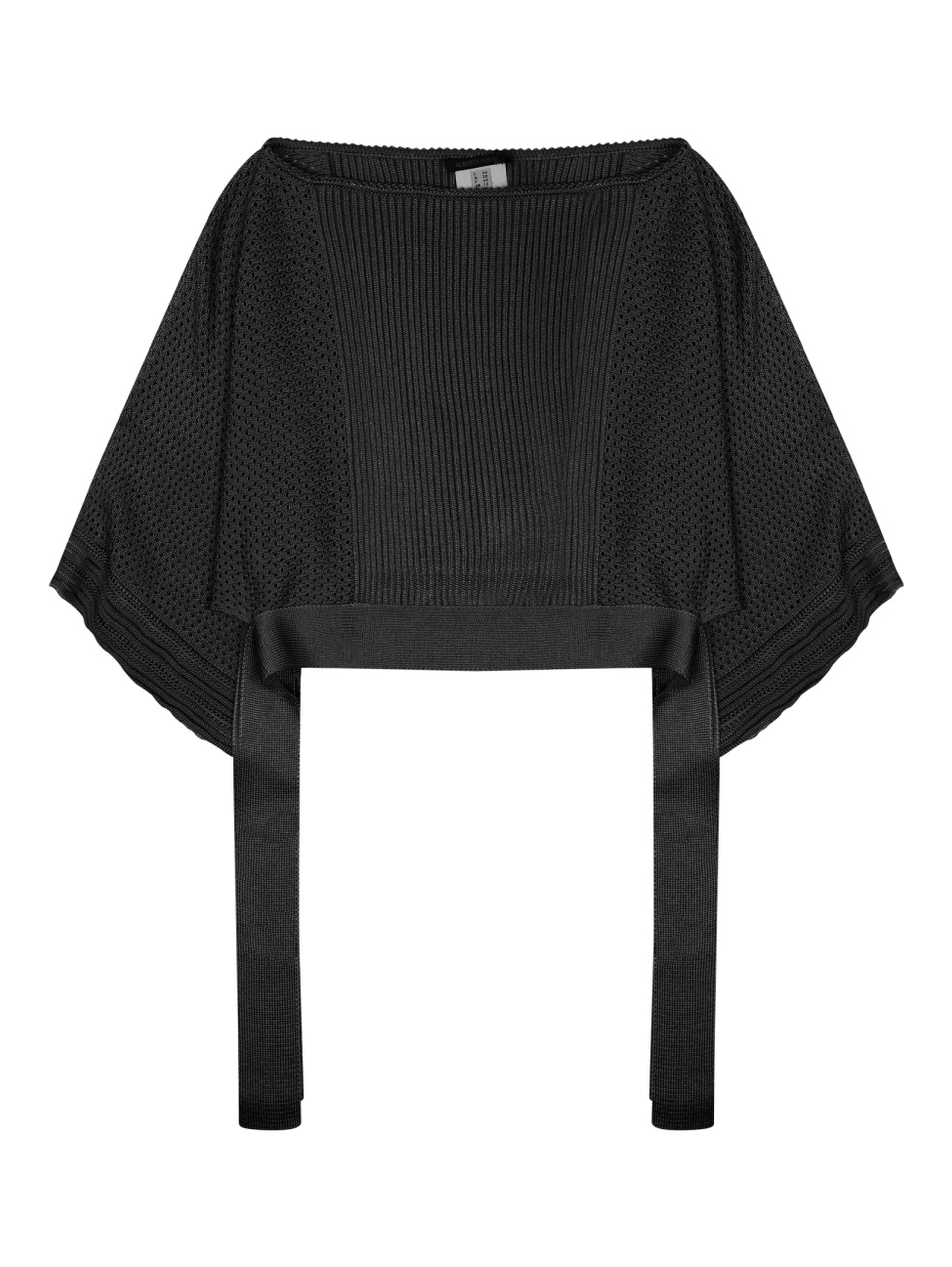 mesh knitted poncho sweater