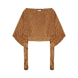 mesh knitted poncho sweater