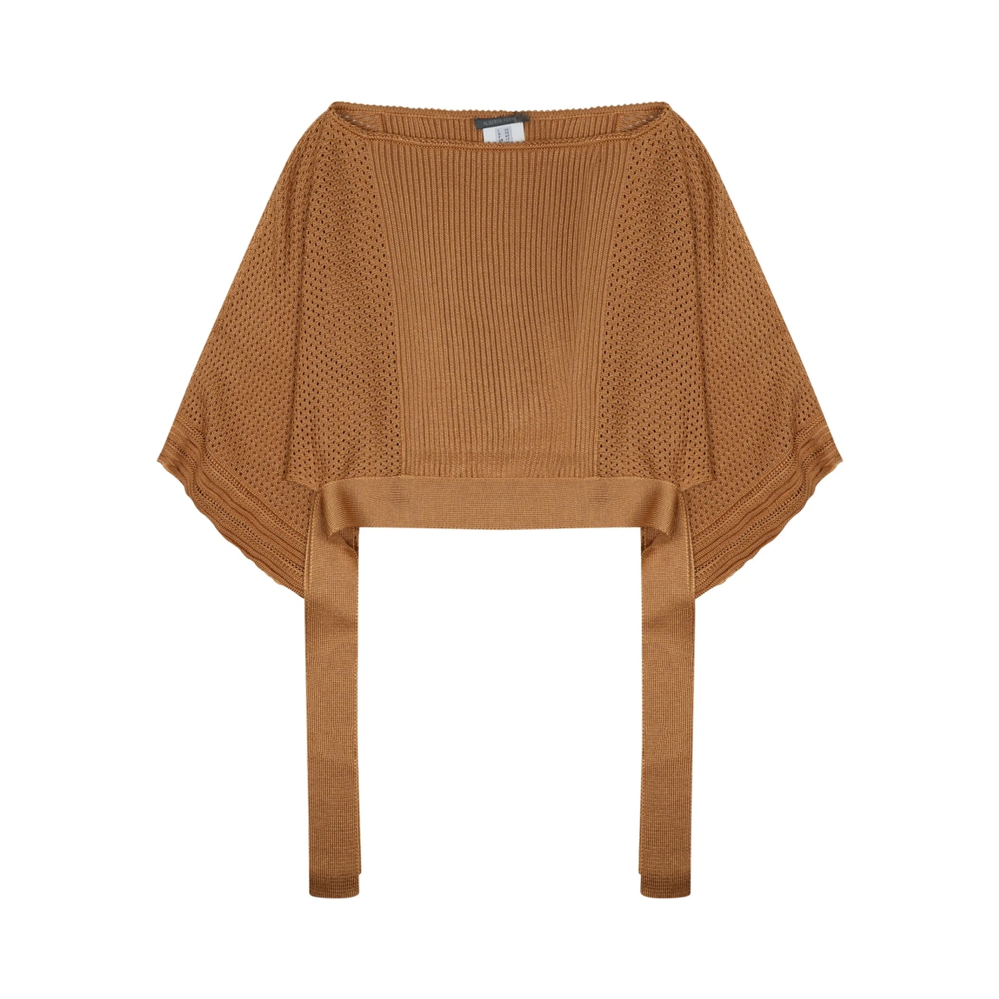 mesh knitted poncho sweater