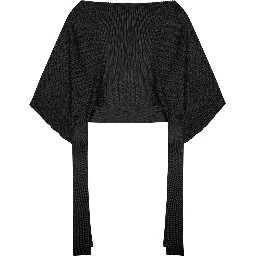 mesh knitted poncho sweater