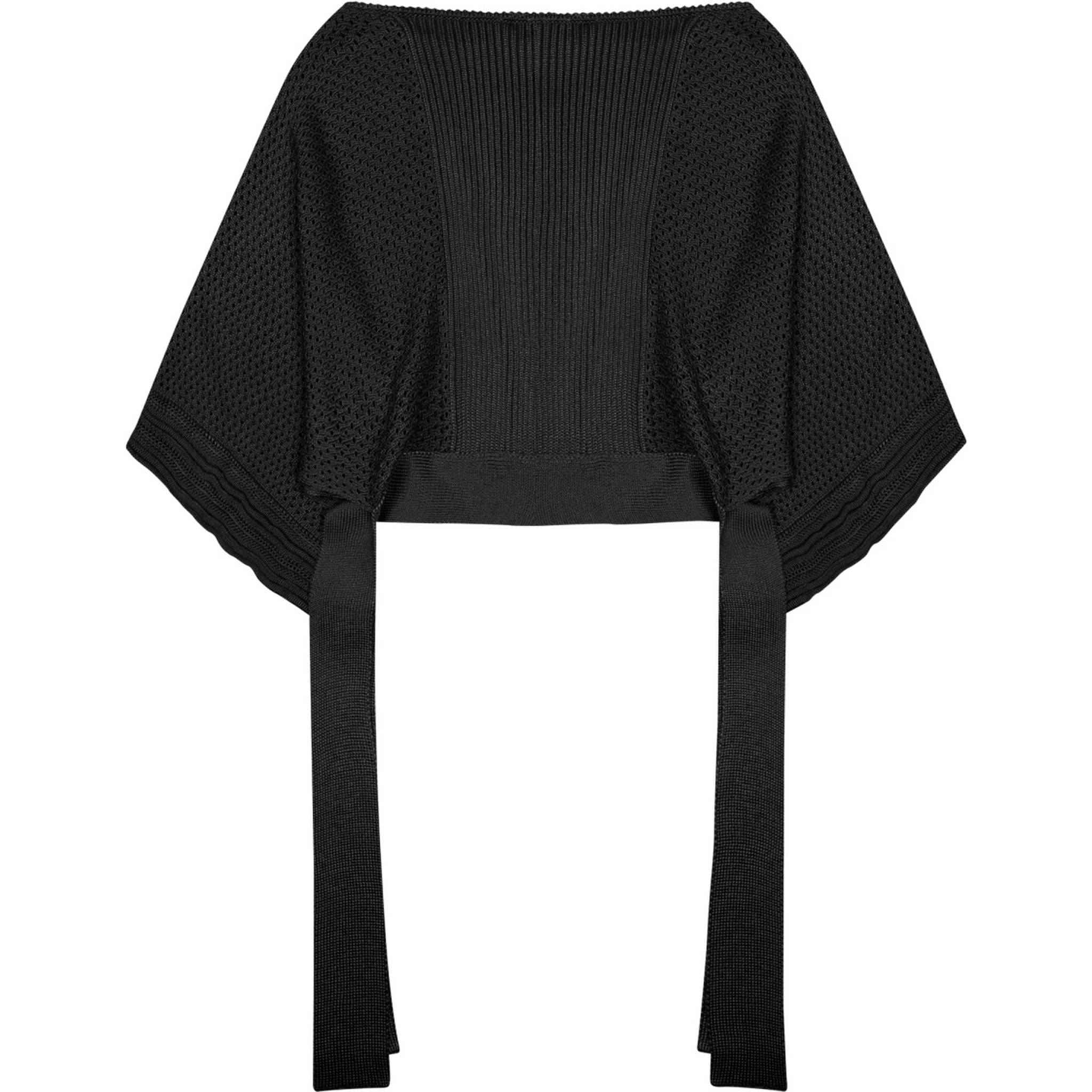 mesh knitted poncho sweater