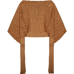 mesh knitted poncho sweater