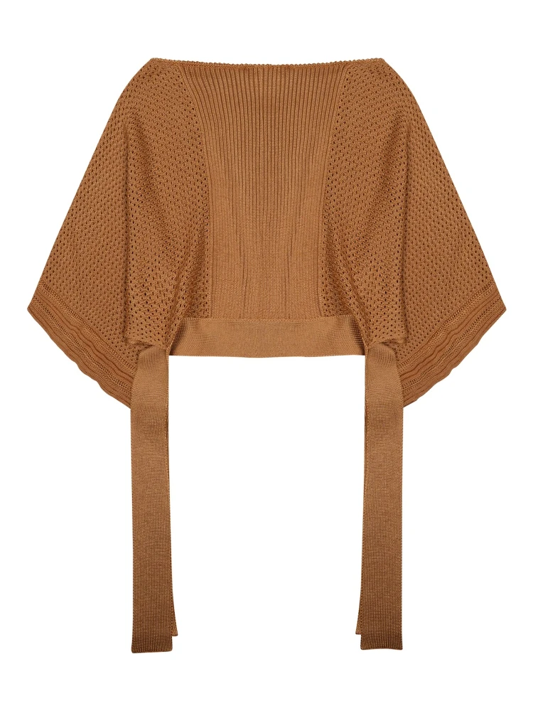 mesh knitted poncho sweater alternative