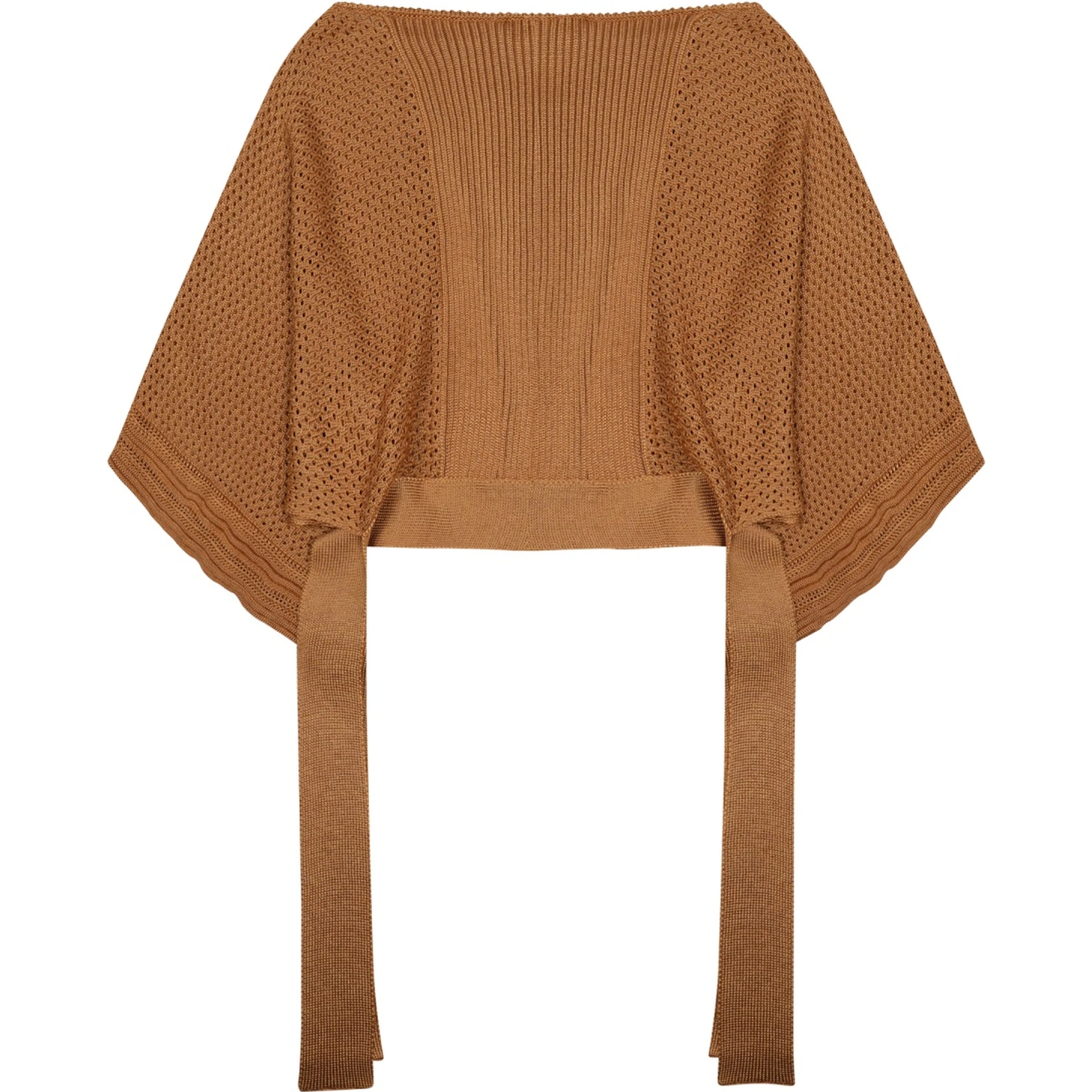 mesh knitted poncho sweater