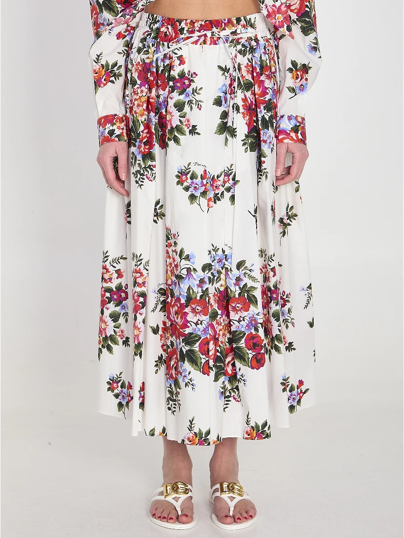 Long poplin skirt