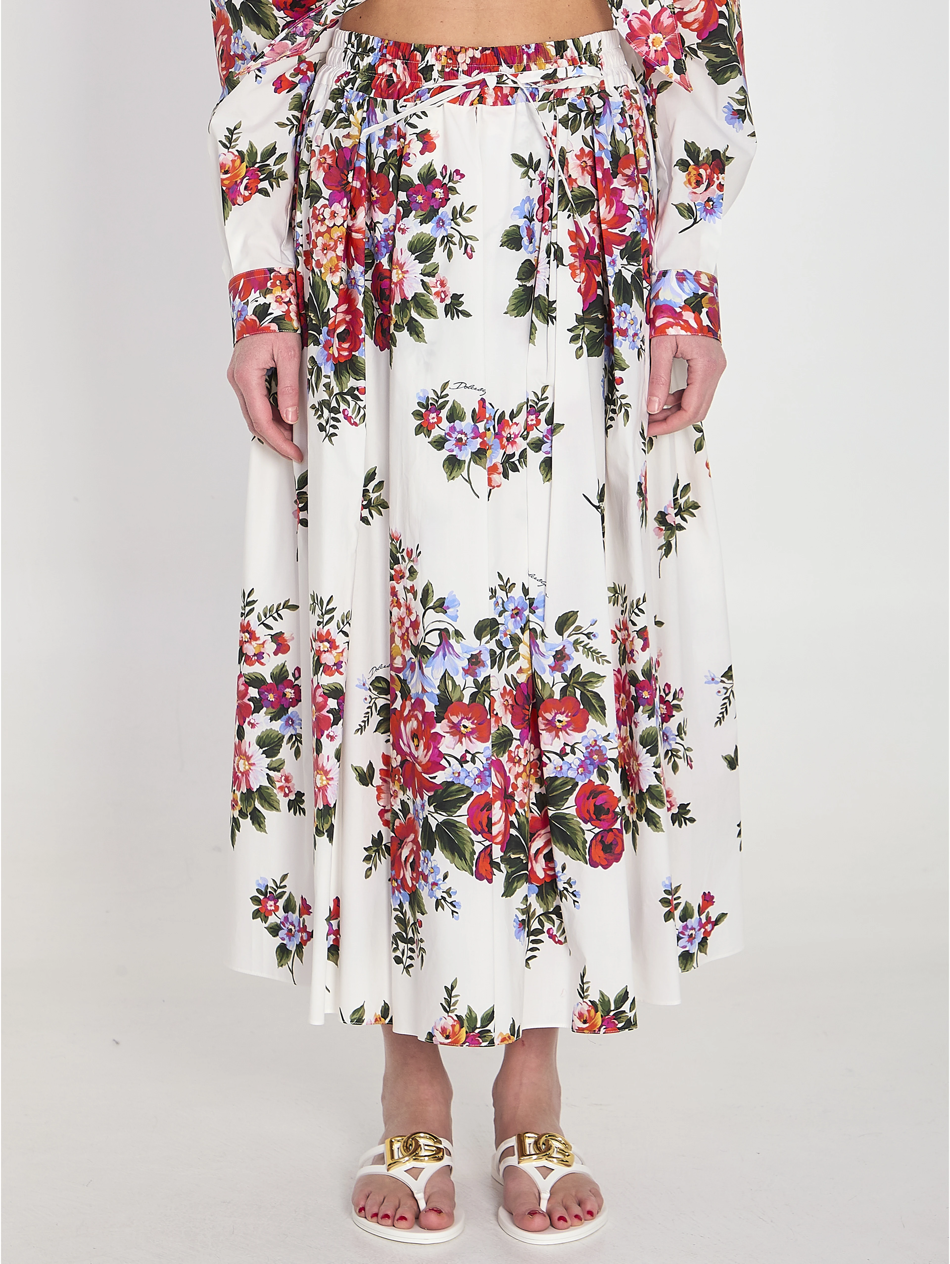 Long poplin skirt