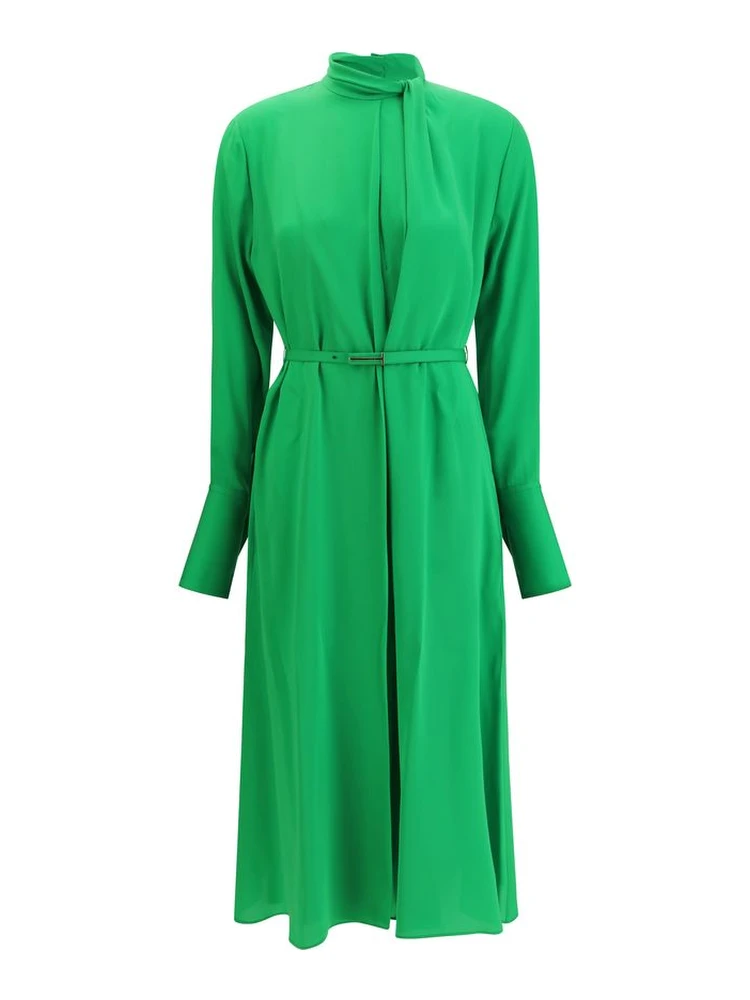 Bicolor Silk Long Dress