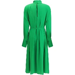 Bicolor Silk Long Dress