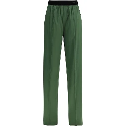 Bicolor Silk Casual Pants