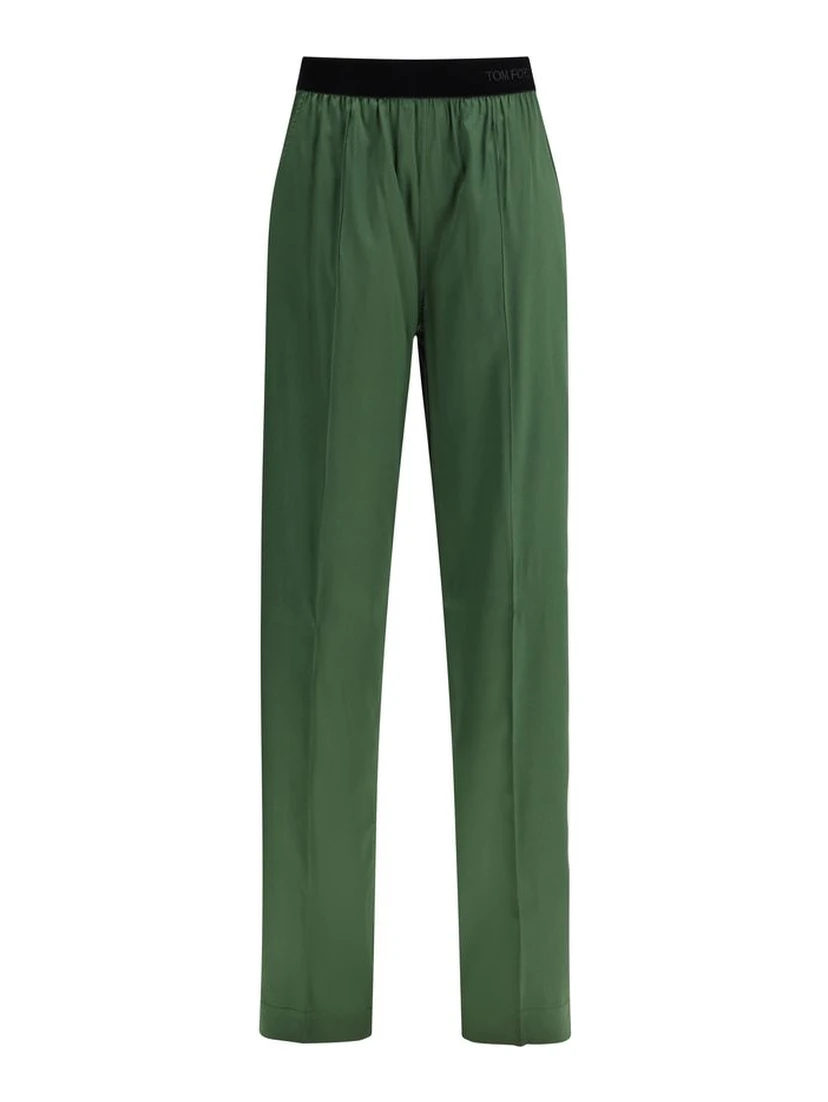 Bicolor Silk Casual Pants