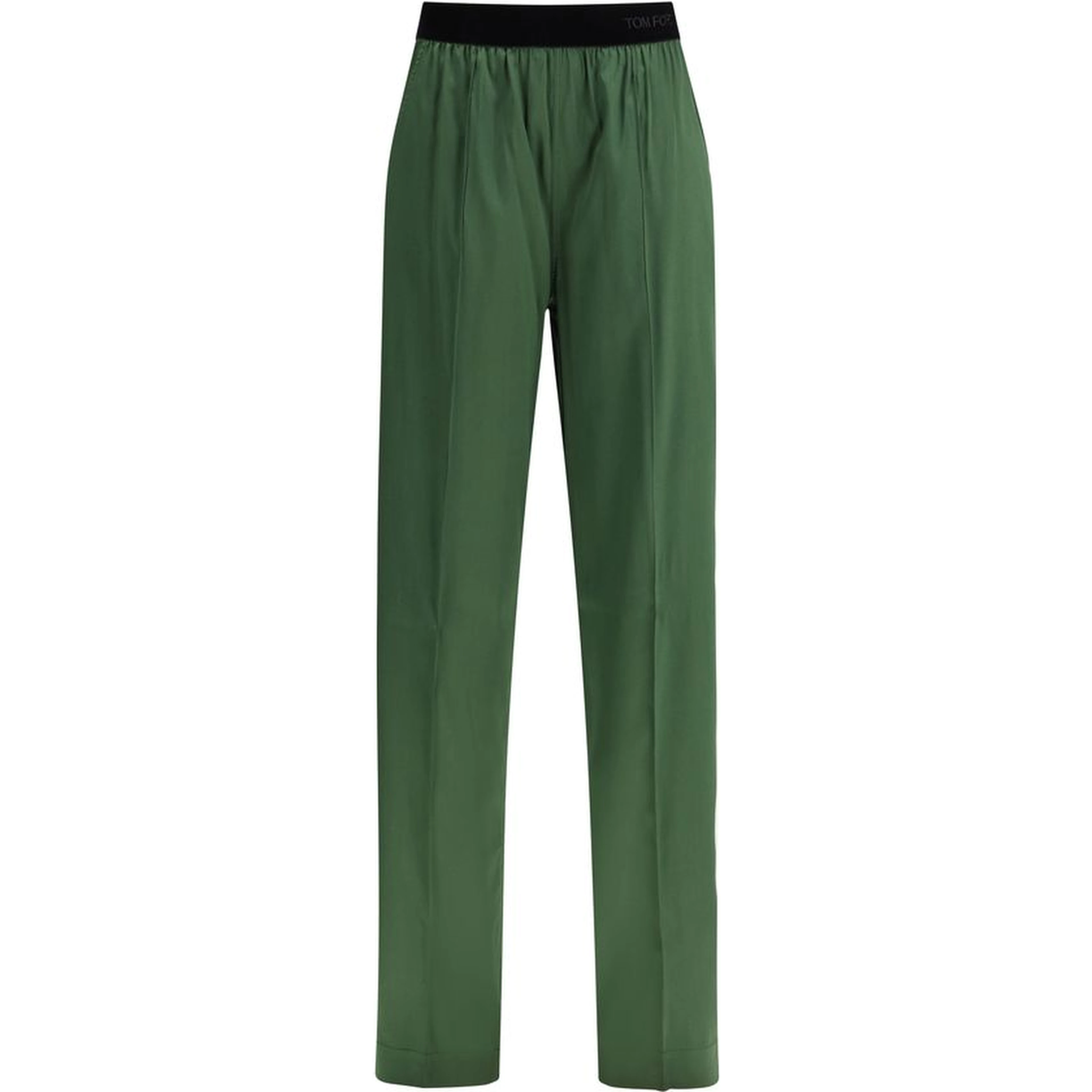 Bicolor Silk Casual Pants