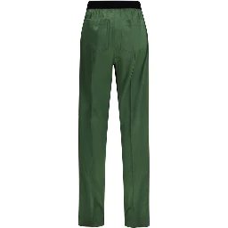 Bicolor Silk Casual Pants