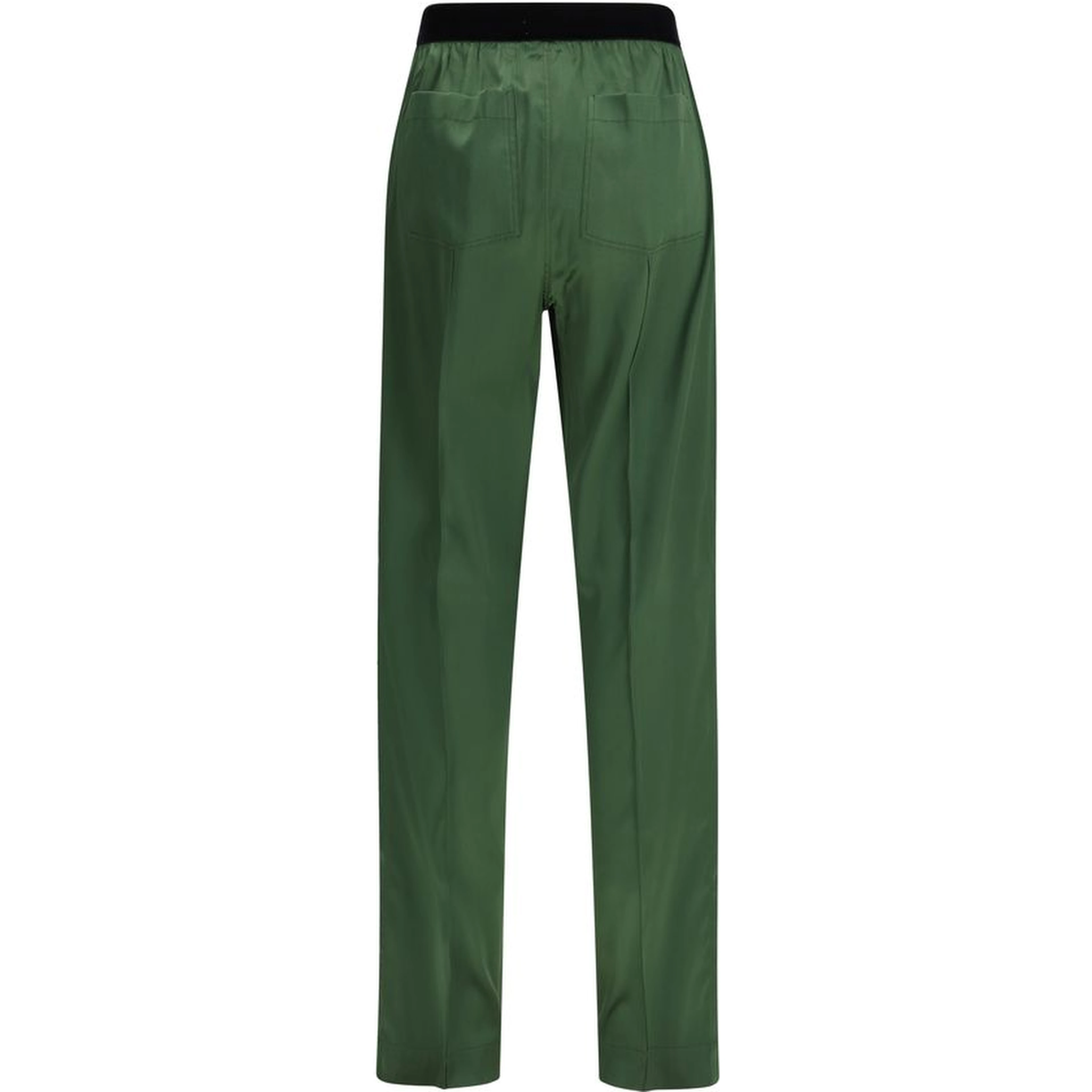 Bicolor Silk Casual Pants