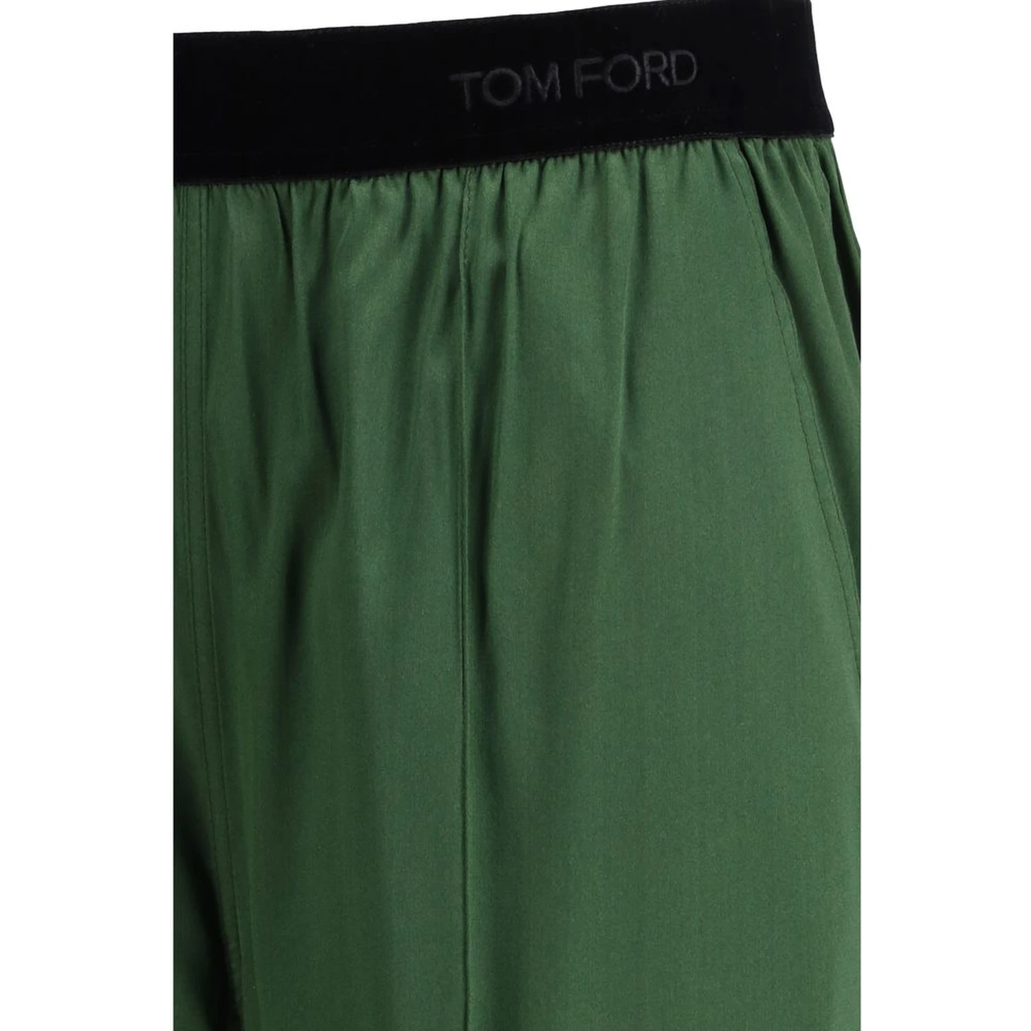 Bicolor Silk Casual Pants