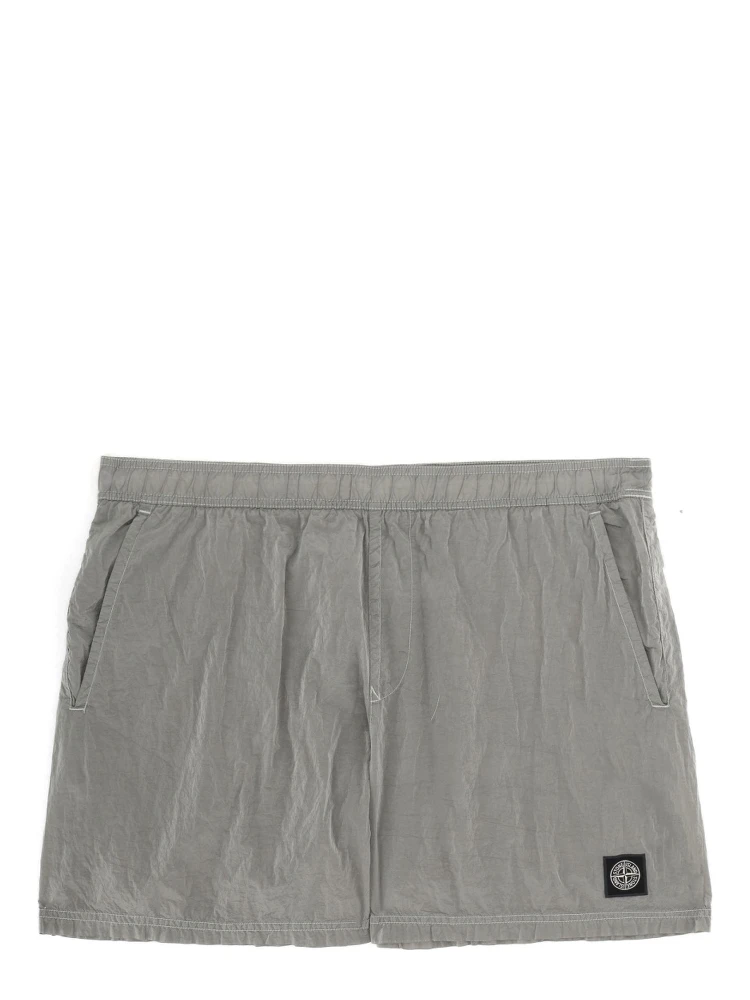 SWIMSUIT WITH LOGO PATCH