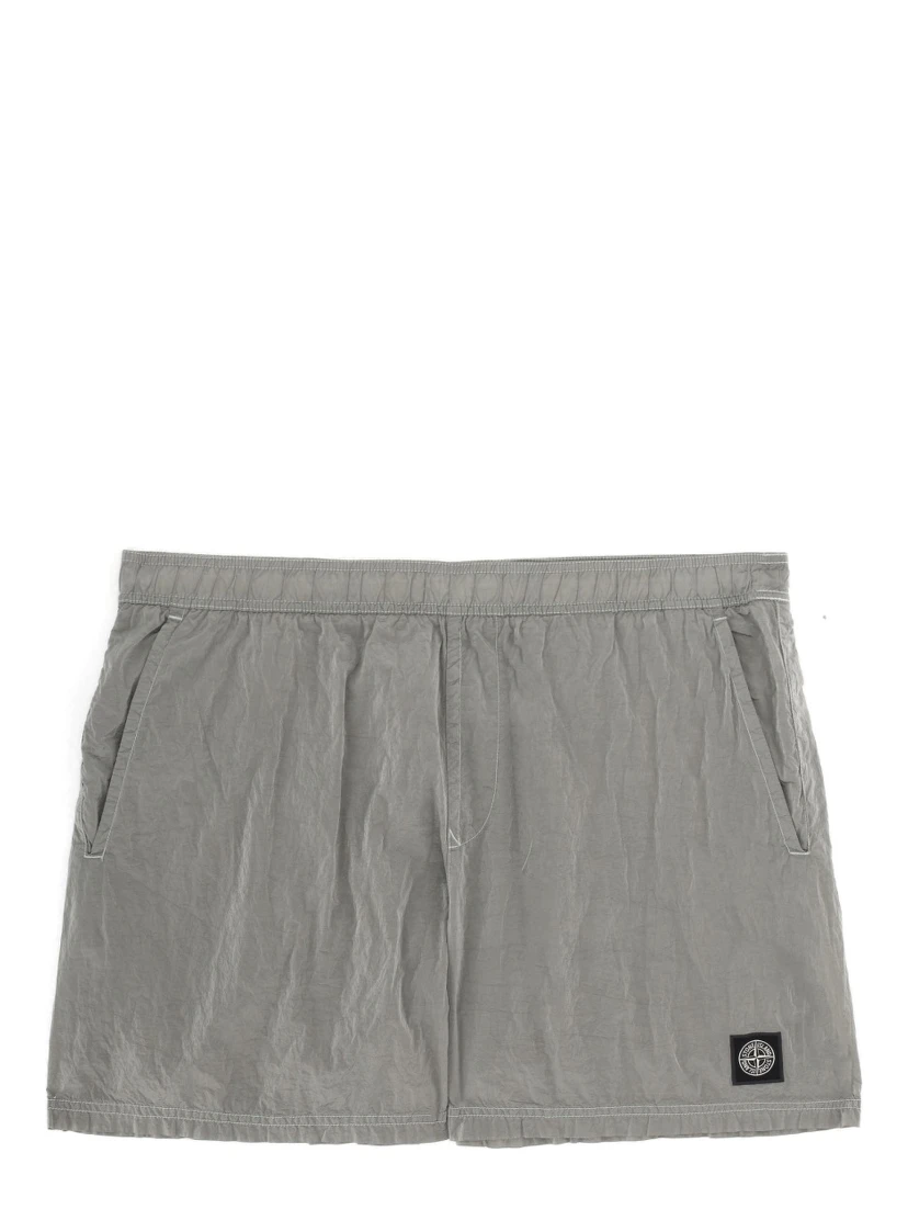 SWIMSUIT WITH LOGO PATCH