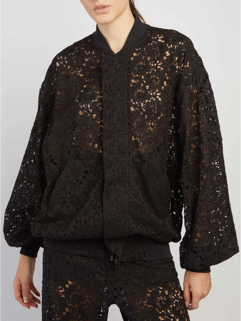 Lace bomber jacket