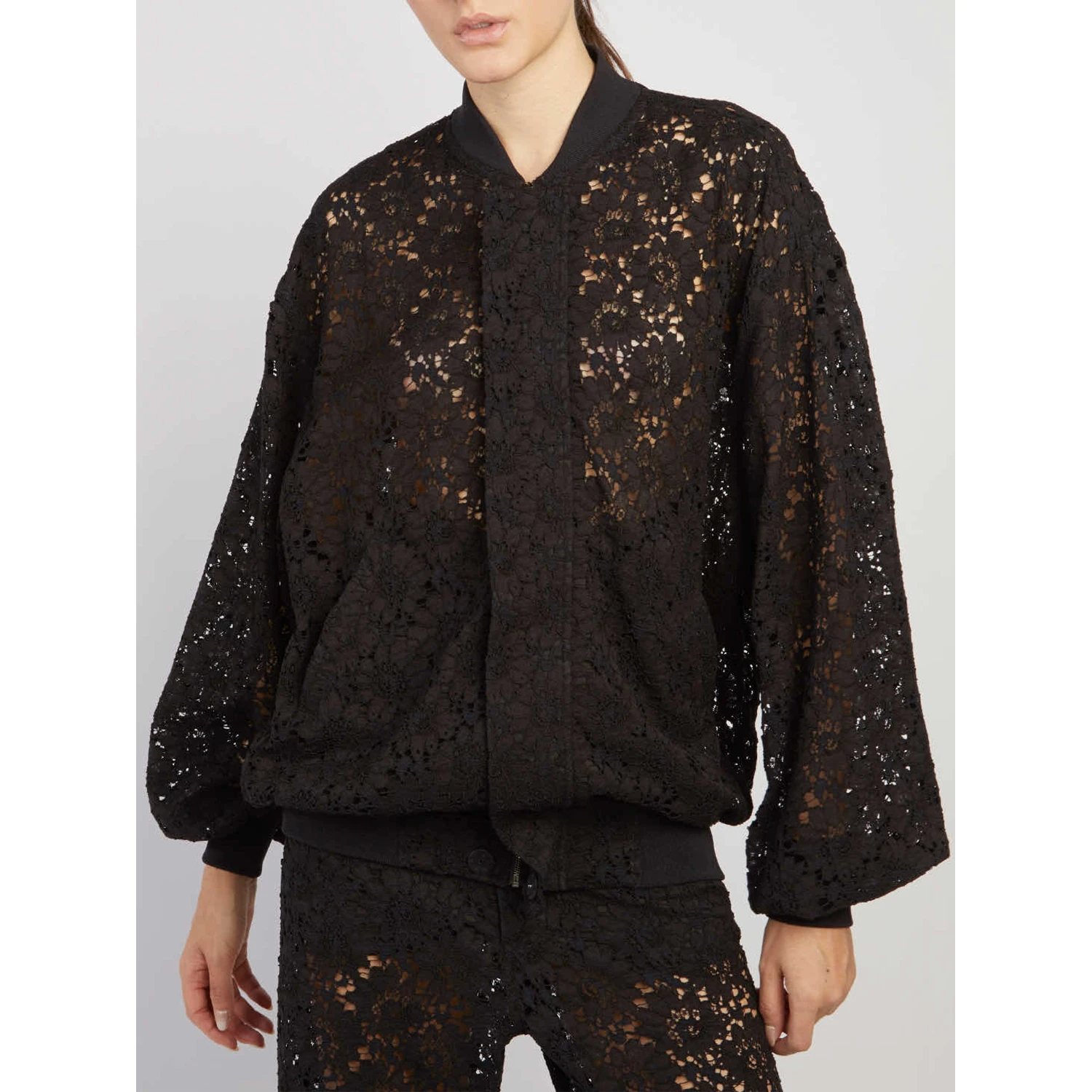 Lace bomber jacket