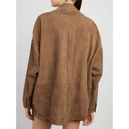 Suede leather overshirt