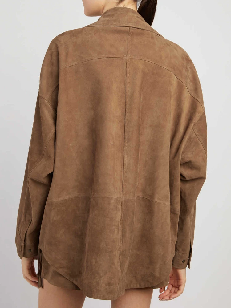 Suede leather overshirt alternative