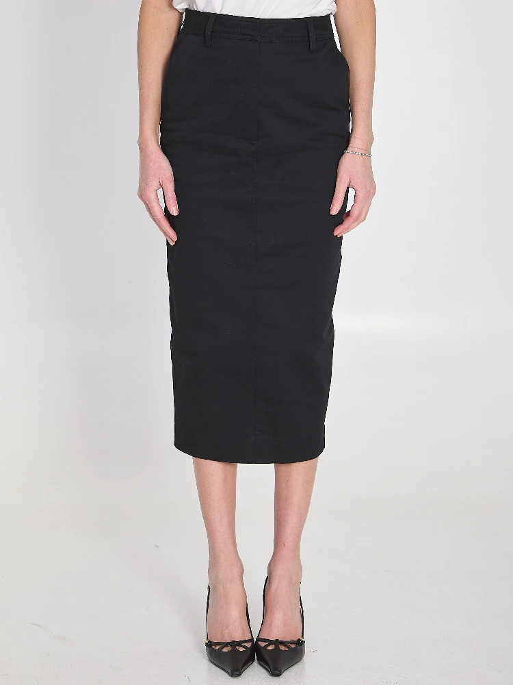 Cotton gabardine skirt