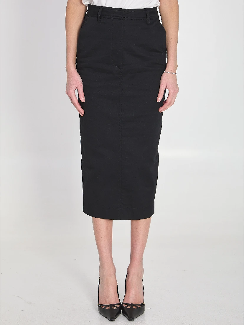 Cotton gabardine skirt