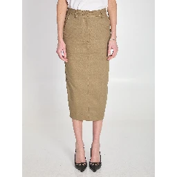 Cotton gabardine skirt
