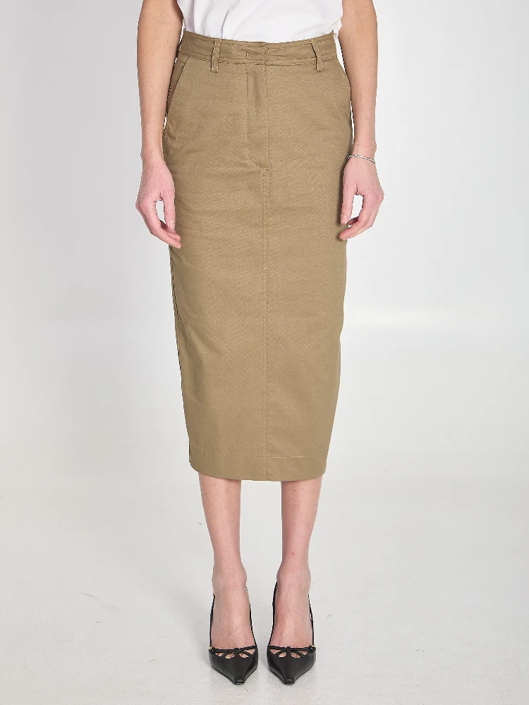 Cotton gabardine skirt