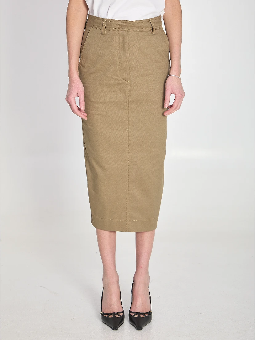 Cotton gabardine skirt