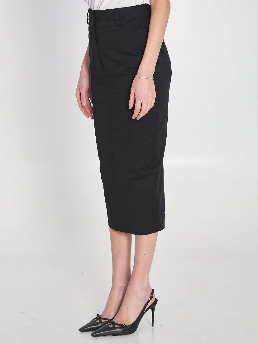 Cotton gabardine skirt