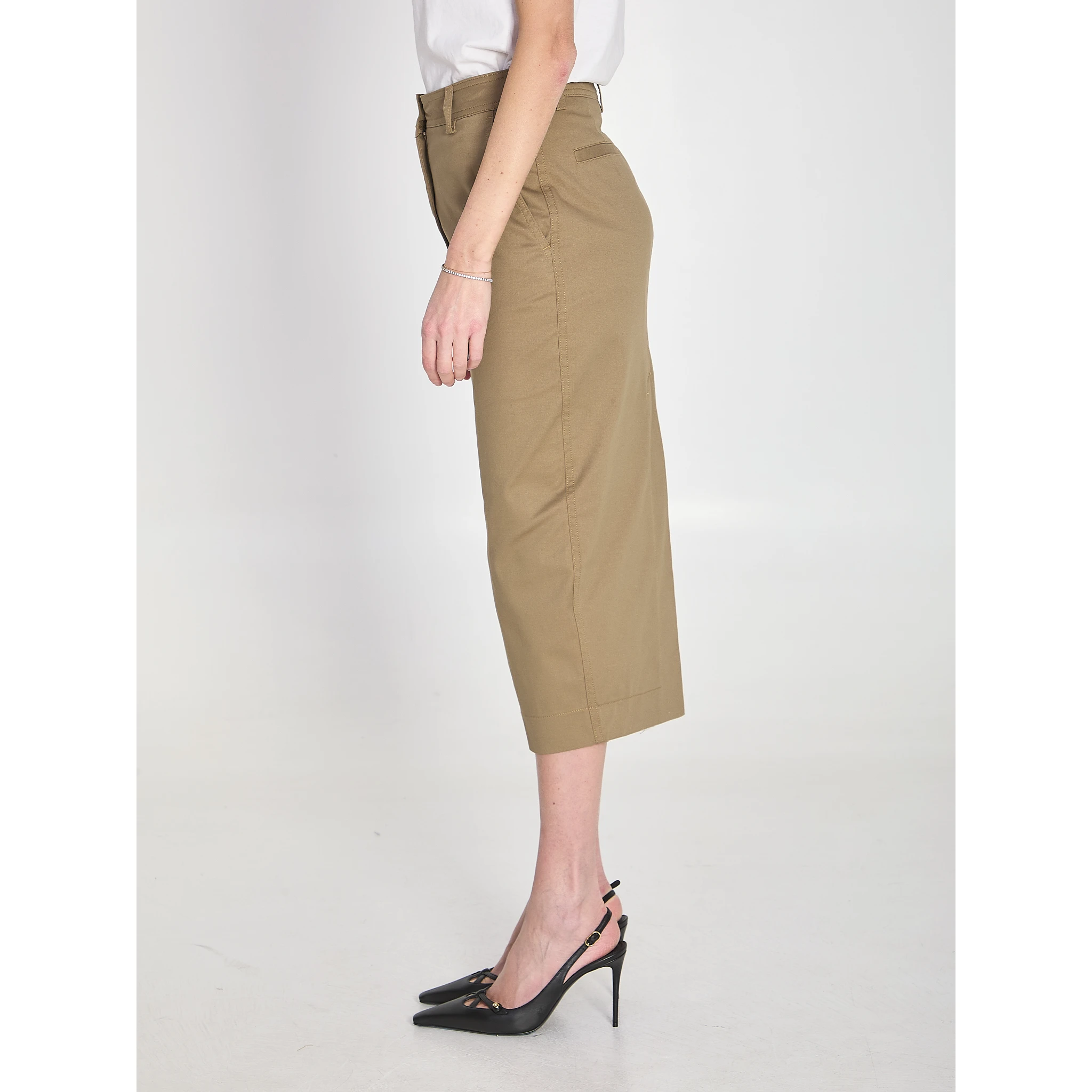 Cotton gabardine skirt