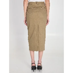 Cotton gabardine skirt