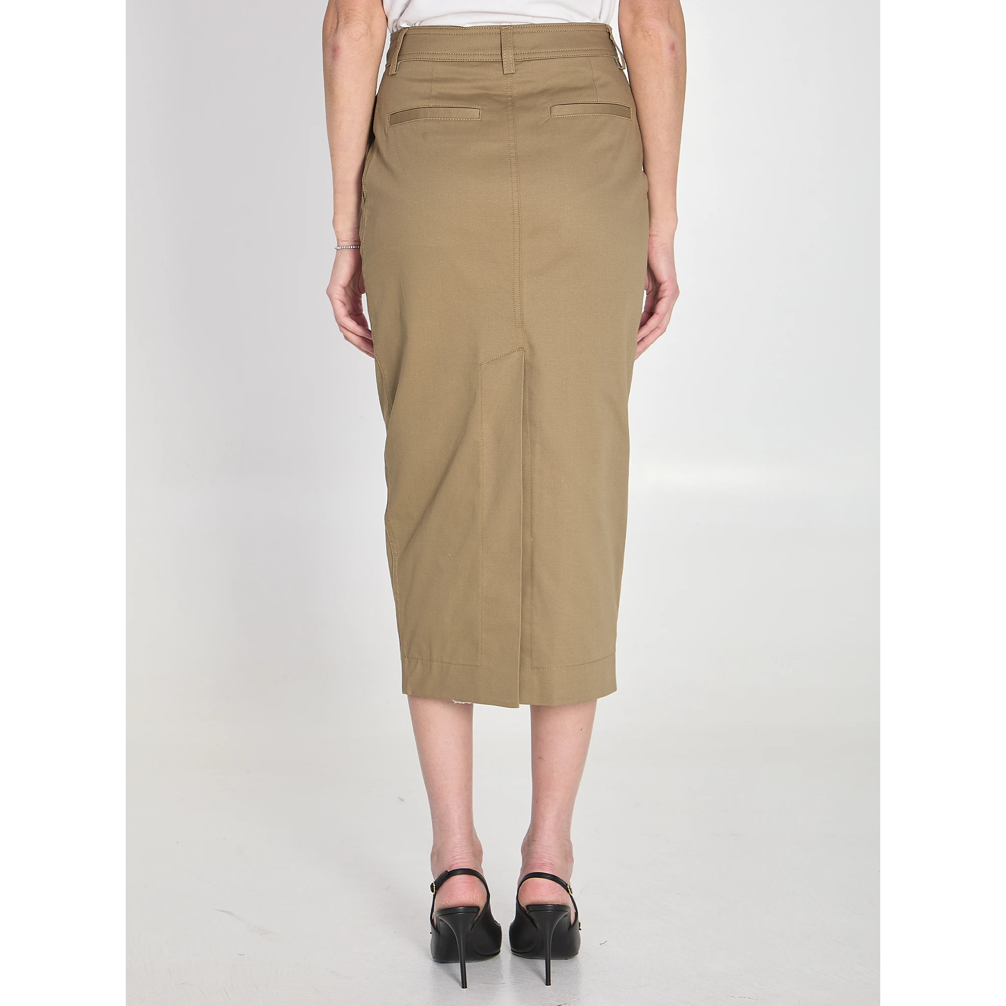 Cotton gabardine skirt