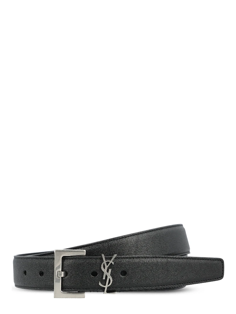 أحزمة سان لوران سوداء