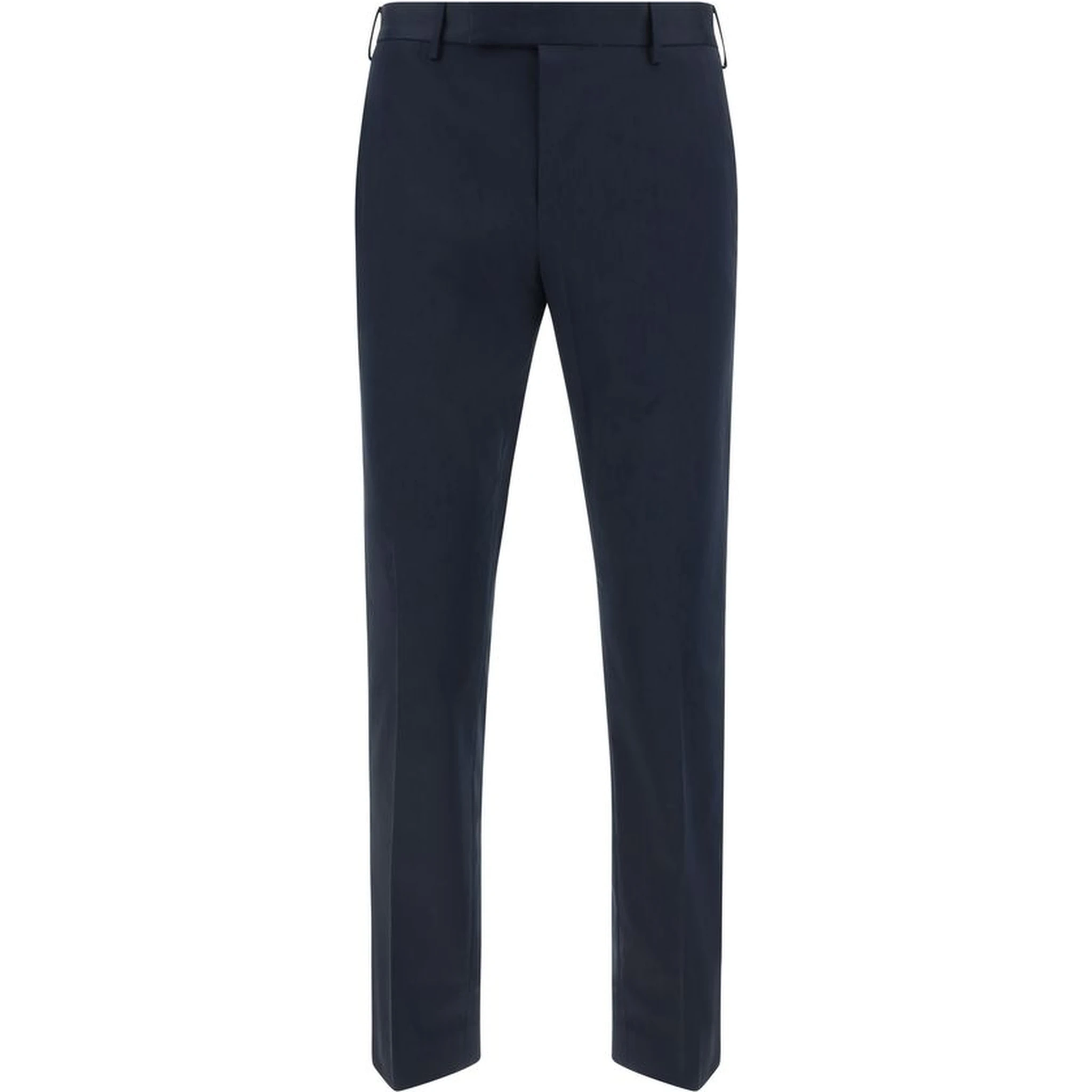 Blue Cotton Casual Pants