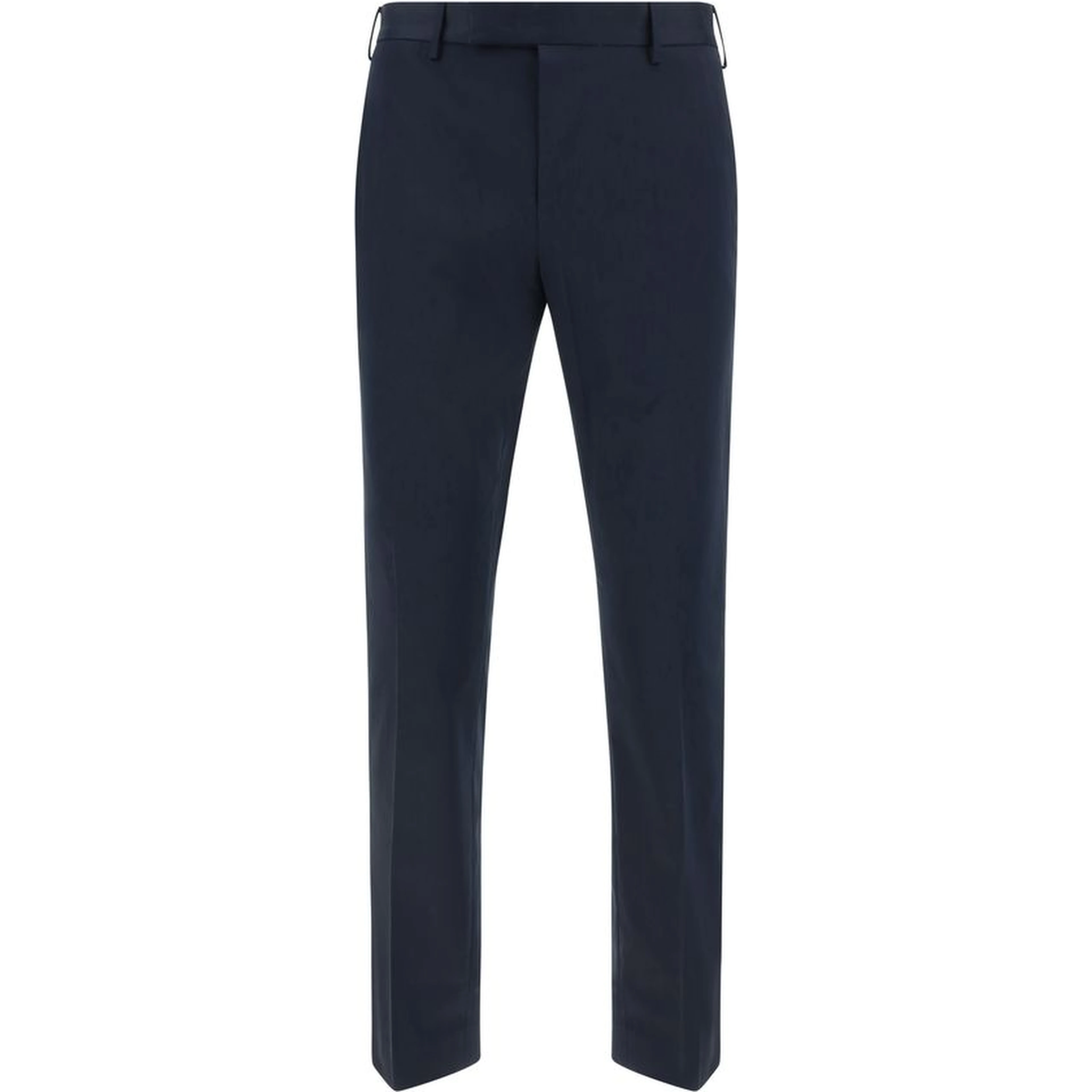 Blue Cotton Casual Pants