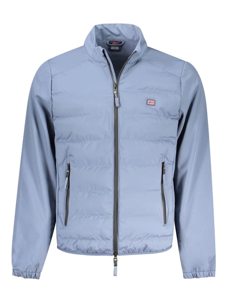 Azzurro Poliestere Uomo Giacca