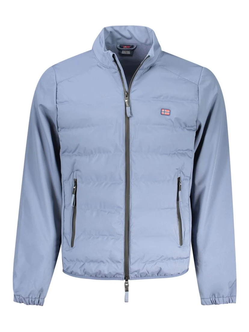 Azzurro Poliestere Uomo Giacca