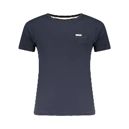 Blue Cotton Women T-Shirt