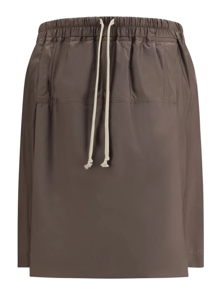Brown Polyester Bermuda Shorts