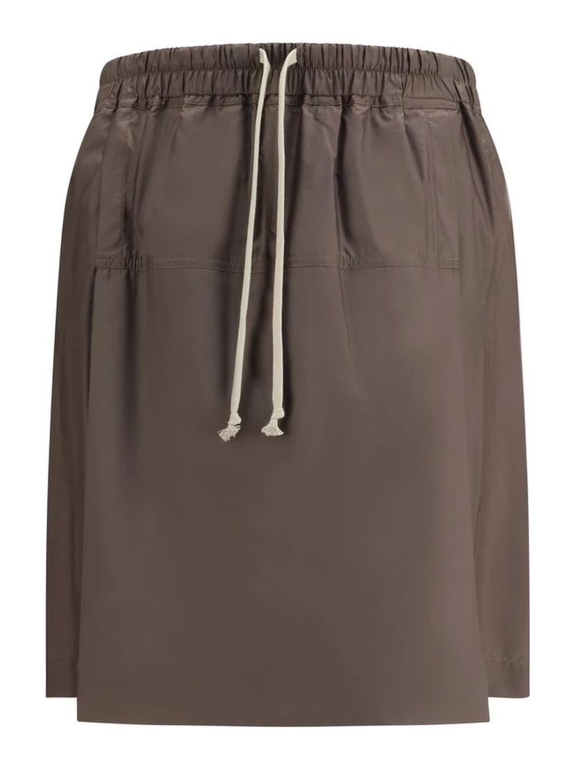 Brown Polyester Bermuda Shorts