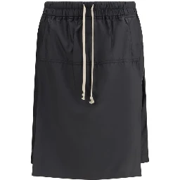 Black Polyester Bermuda Shorts