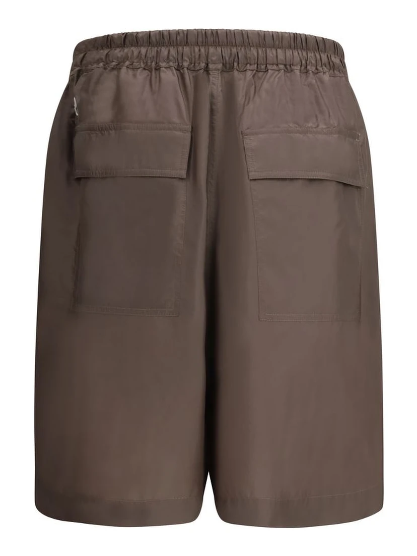 Brown Polyester Bermuda Shorts