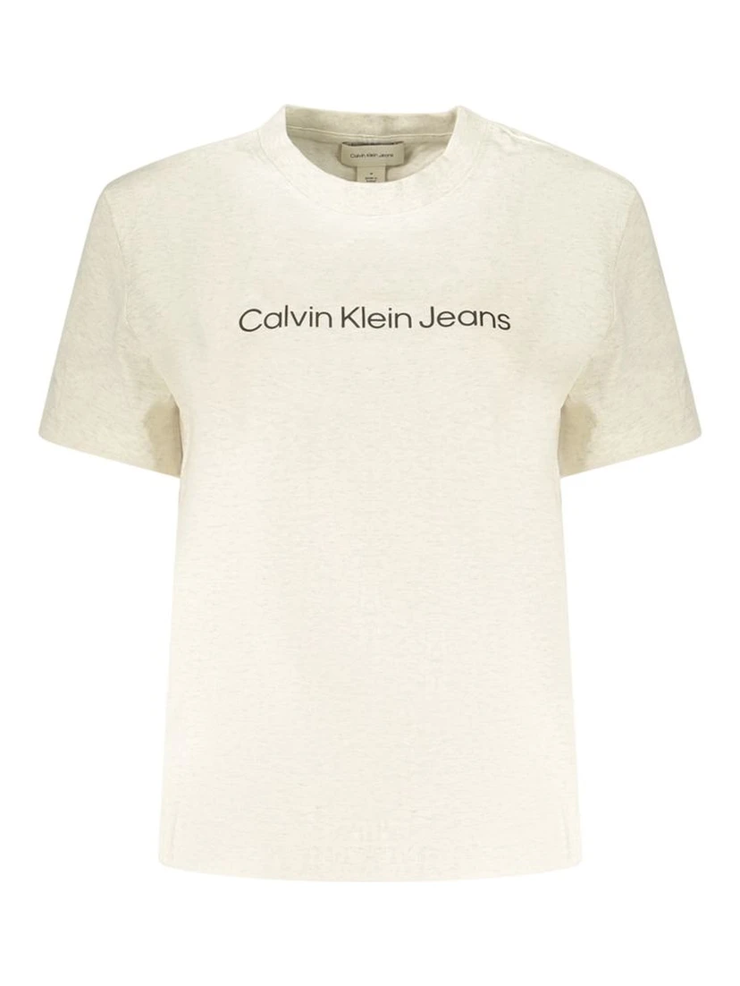 Beige Cotton Womens T-Shirt