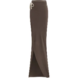 Brown Cotton Long Skirt